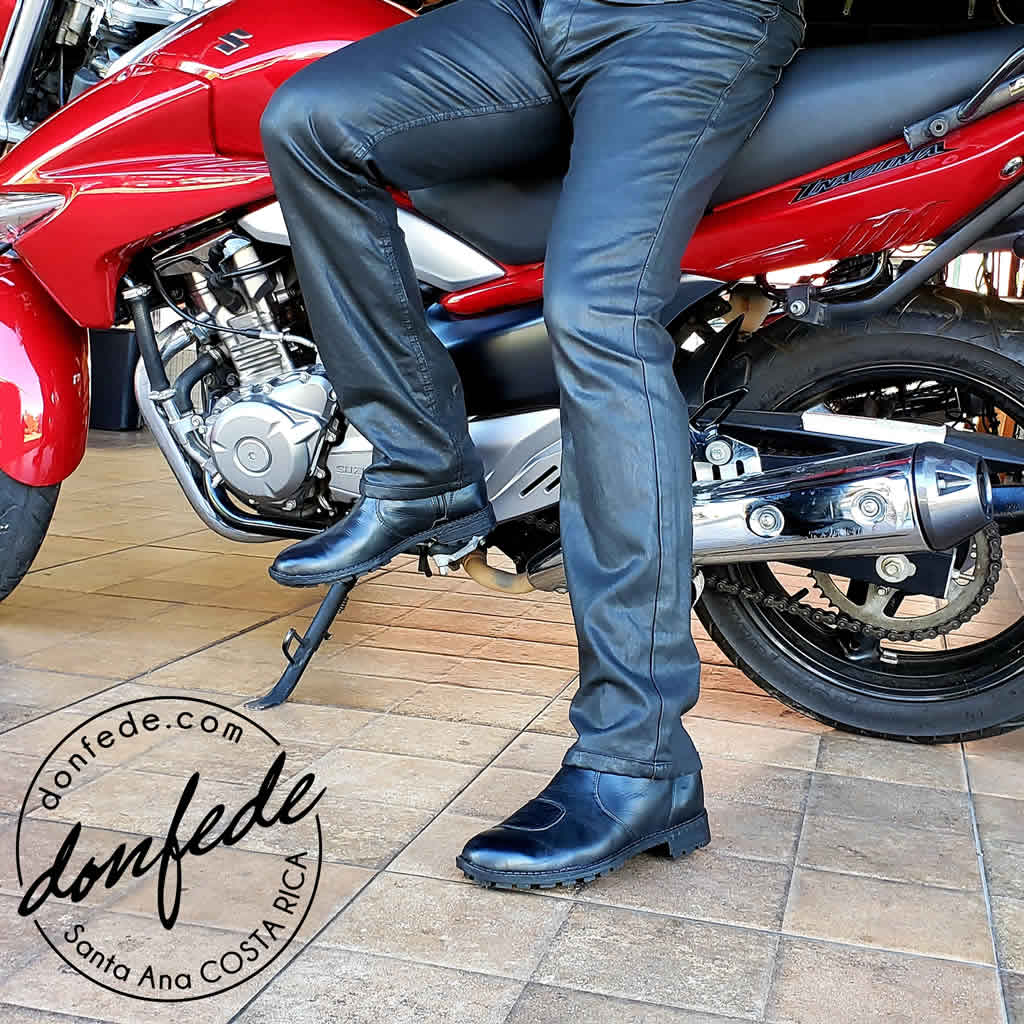 Black Motorcycle Leather Boots Costa Rica